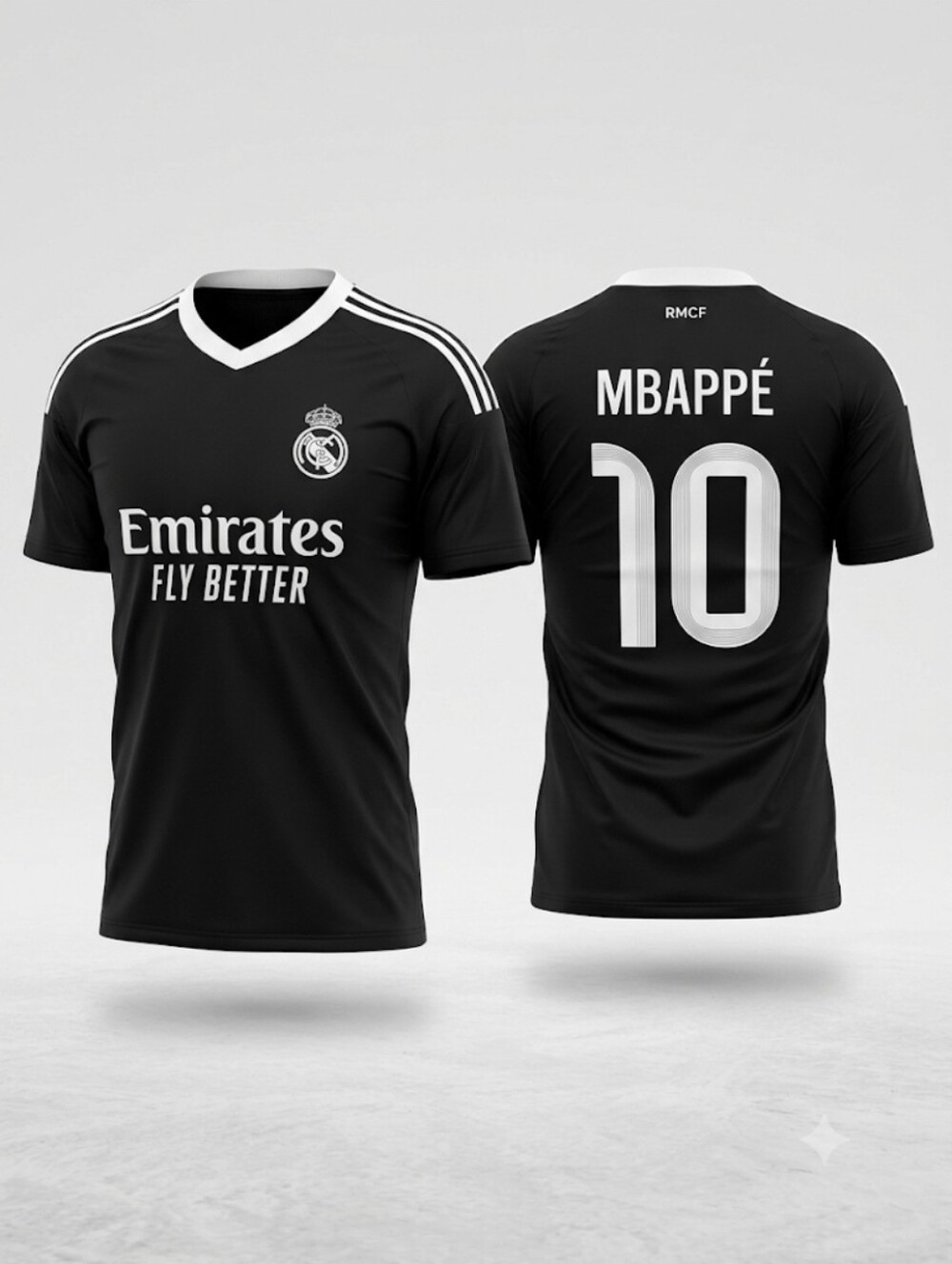 Real Madrid Mbappé #10 Jersey - Black (Large) NWT. European Soccercore League